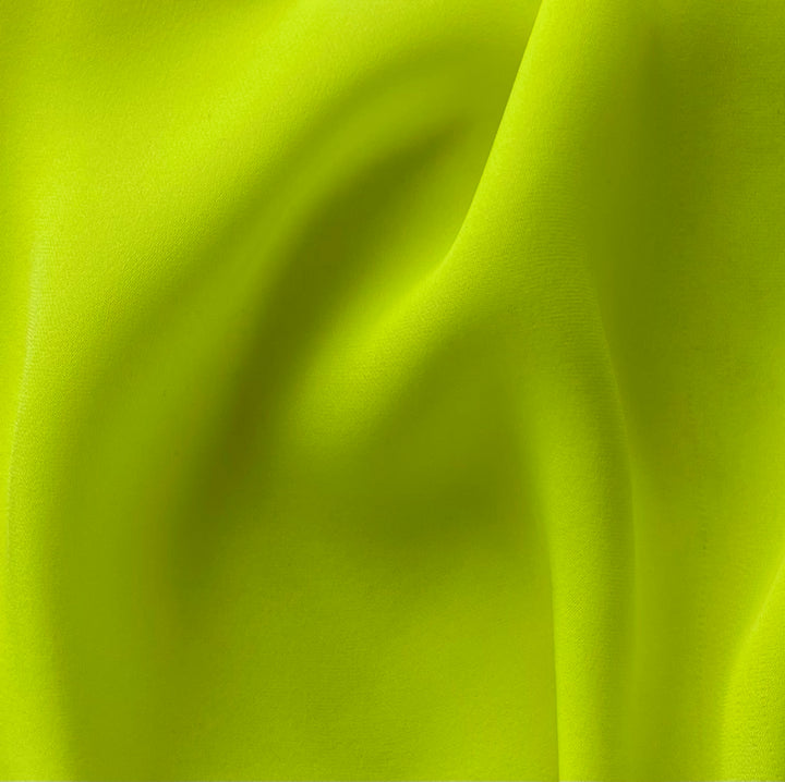 Semi-Sheer Neon Yellow Silk Crepe Georgette (Made in Italy)