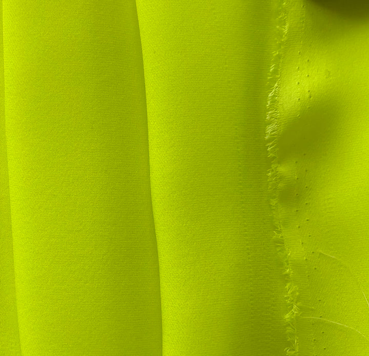 Semi-Sheer Neon Yellow Silk Crepe Georgette (Made in Italy)