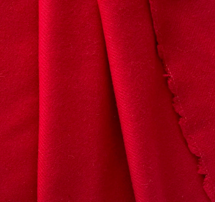 Mid-Weight Lipstick Red Wool Blend Flannel