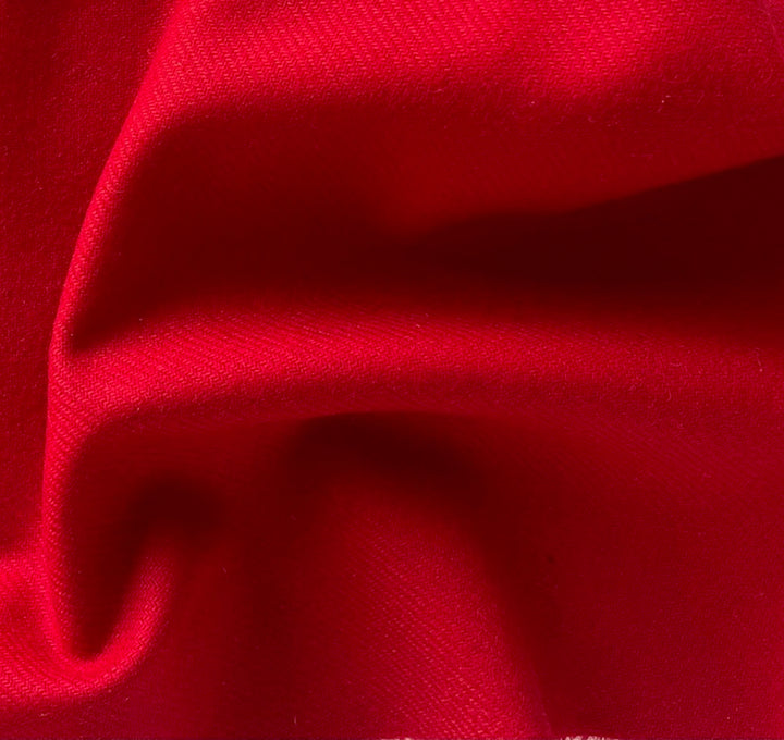 Mid-Weight Lipstick Red Wool Blend Flannel