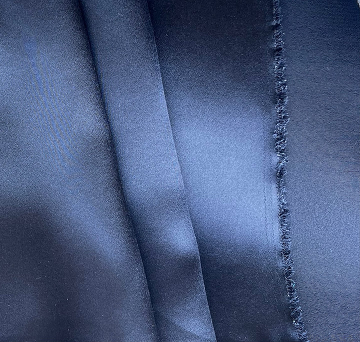 Heavier Midnight Navy 4-Ply 40mm Silk Crepe Back Satin (Made in Korea)
