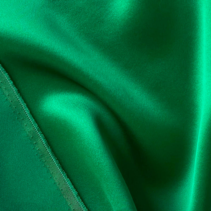 Heavier Emerald Green 4-Ply 40mm Silk Crepe Back Satin (Made in Korea)