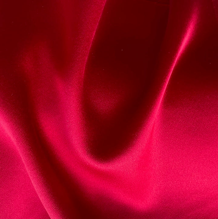 Heavier Festive Red 4-Ply 40mm Silk Crepe Back Satin (Made in Korea)