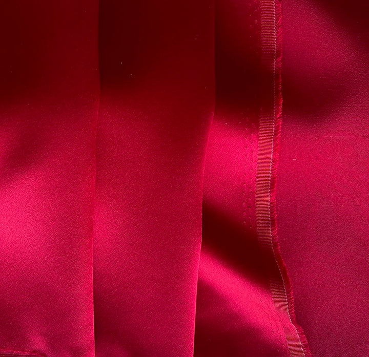 Heavier Festive Red 4-Ply 40mm Silk Crepe Back Satin (Made in Korea)