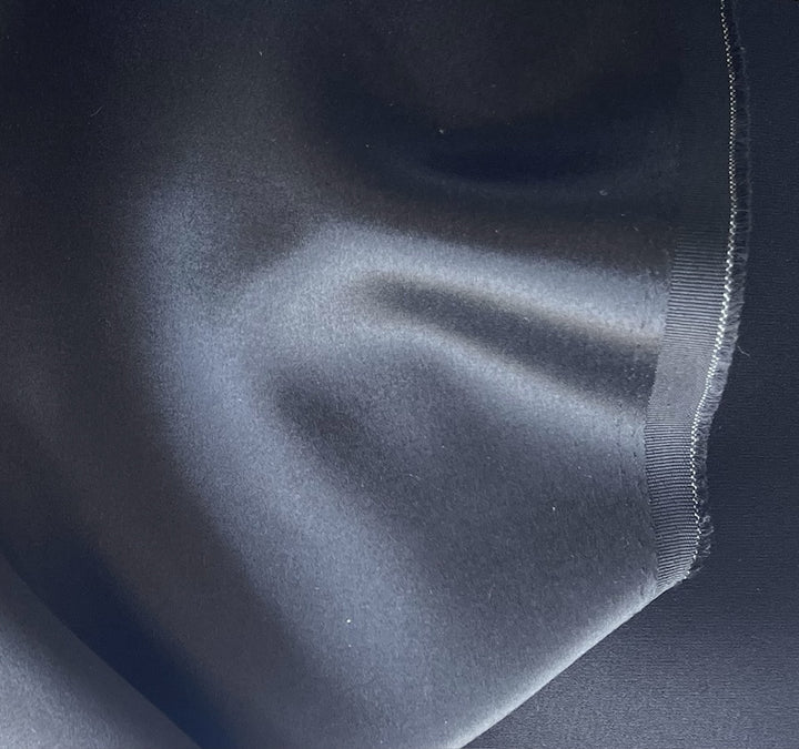 Heavier Onyx Black 4-Ply 40mm Silk Crepe Back Satin (Made in Korea)