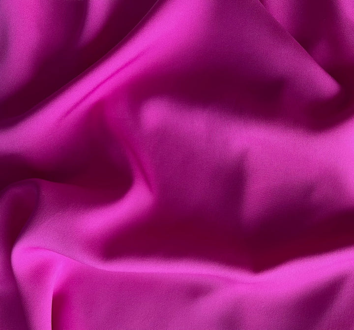 Light-Weight Flaming Strawberry Stretch Silk Crepe Georgette