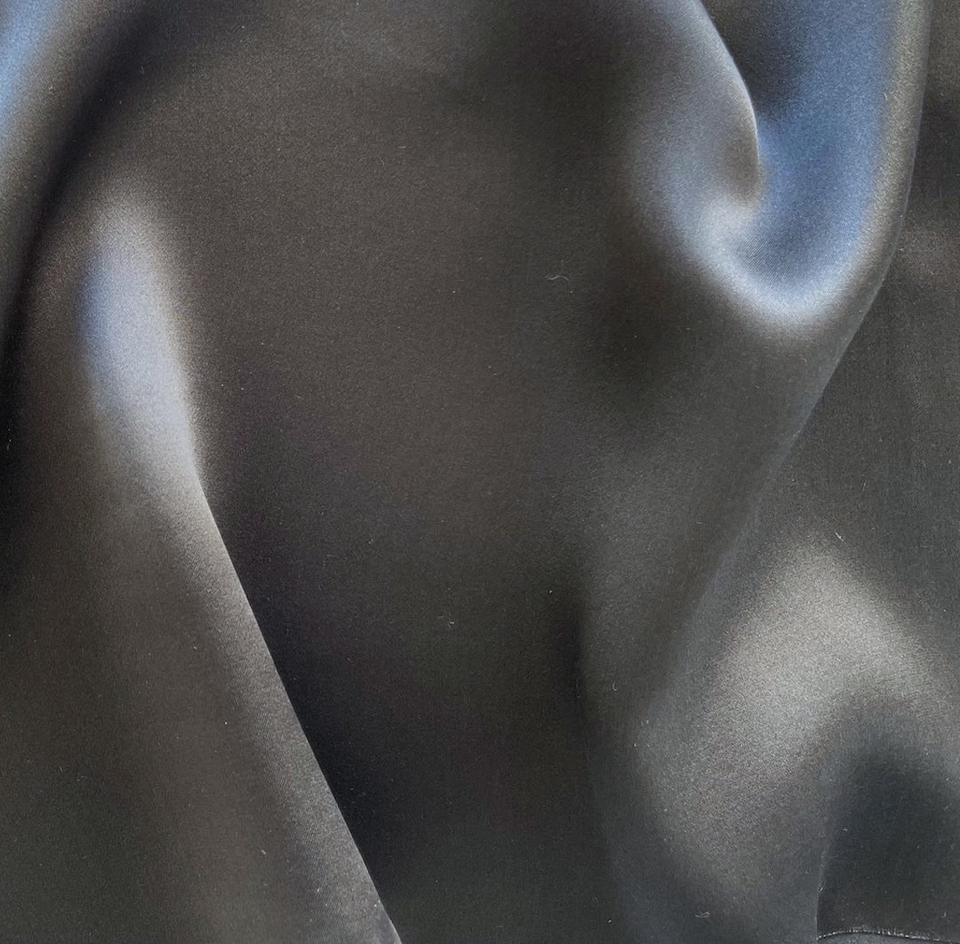 Light-Weight Smokey Gunmetal Grey Sueded Silk Satin Charmeuse