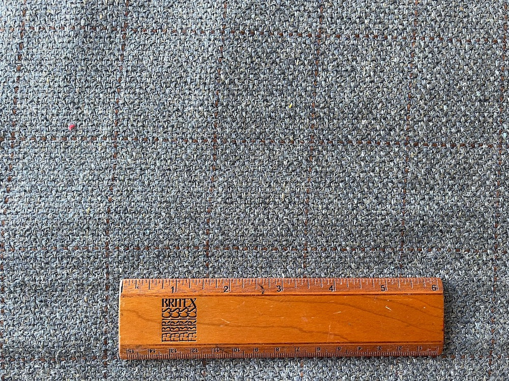 Lighter-Weight Pigeon Grey Tweedy Wool & Silk Plaid (Made in Italy)
