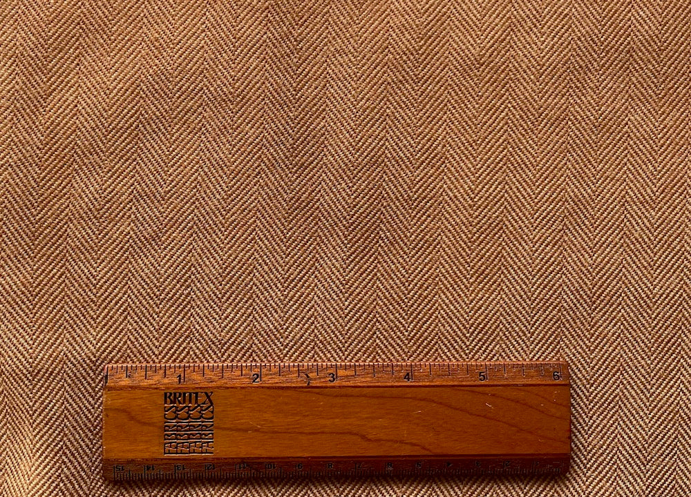 Mid-Weight Gingered Marmalade Lambswool Herringbone (Made in Italy)