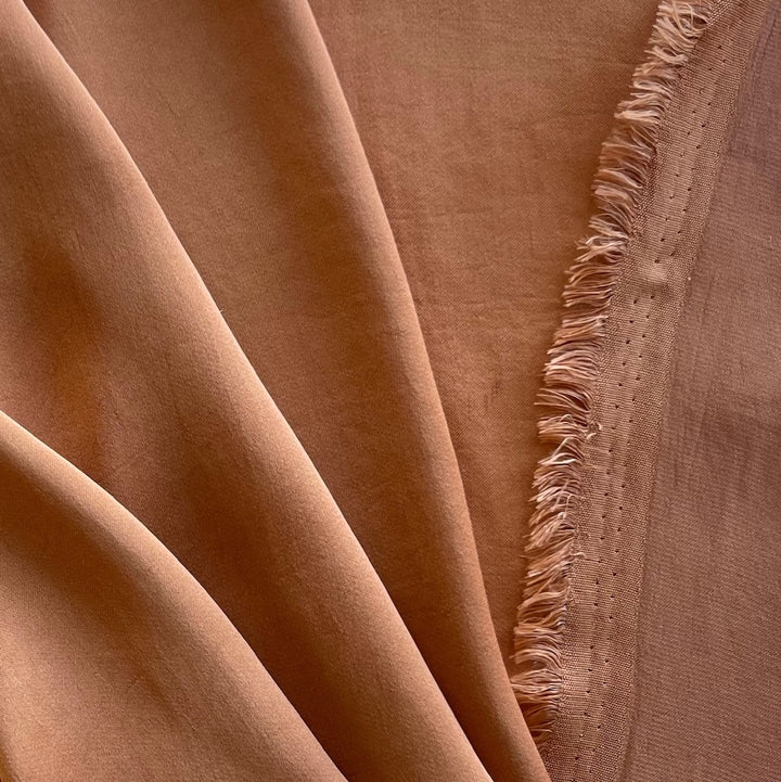 Apricot Caramel Textured Délustered Polyester Charmeuse