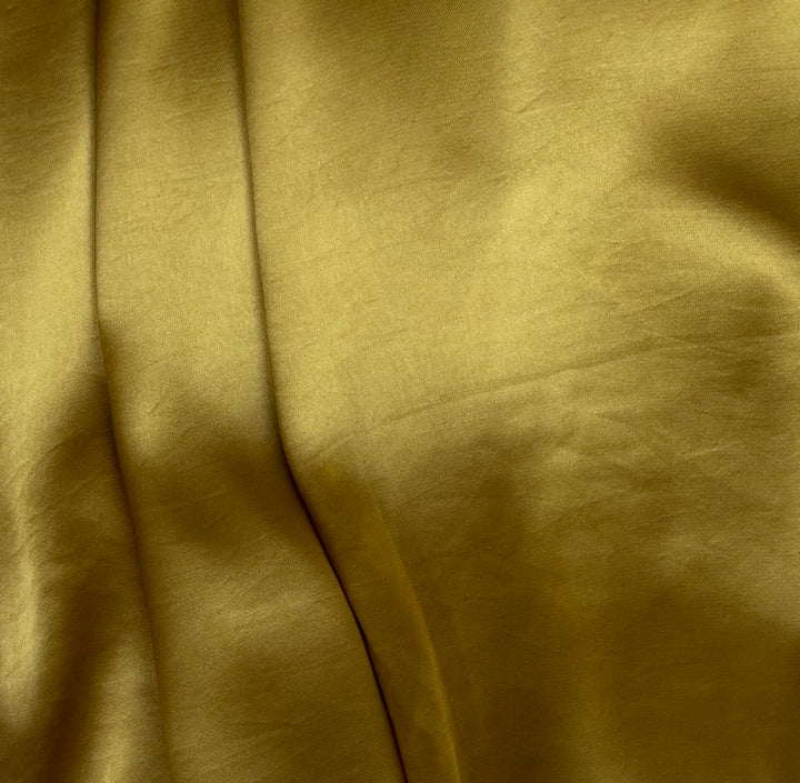Honeyed Old Gold Textured Délustered Polyester Charmeuse