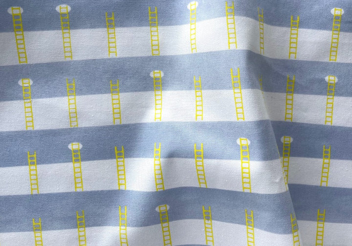 Lemony Ladders on Light-Weight Cotton Canvas (Made in Japan)