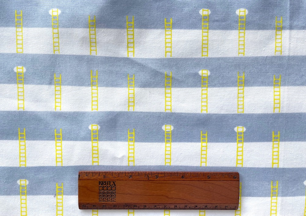 Lemony Ladders on Light-Weight Cotton Canvas (Made in Japan)