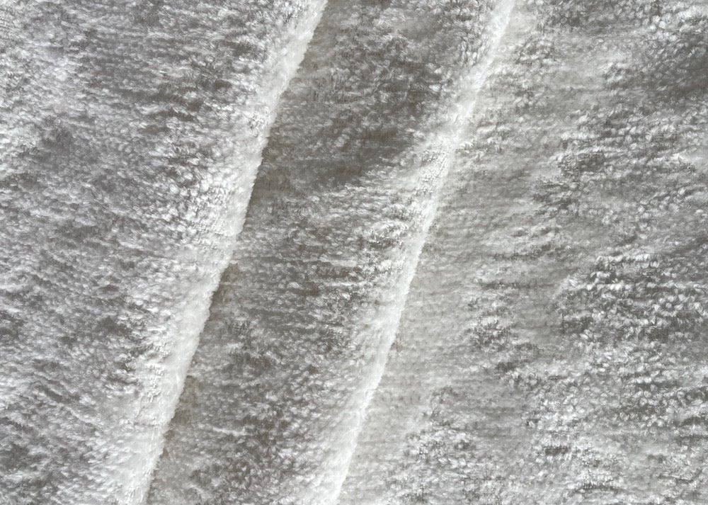 Luxurious Plush Cloud White Textured Polyester (Made in India)