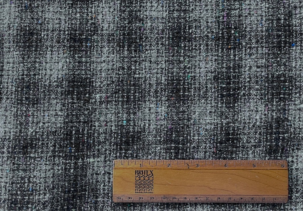 Smoked Confetti Virgin Wool & Cashmere Tweed (Made in Italy)