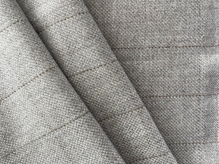 Buttery Soft Dove Grey Wool & Cashmere Check (Made in Italy)