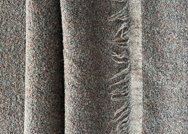 Mid-Weight Mottled Nutty Smoke Wool Bouclé (Made in Italy)