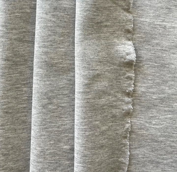 Mid-Weight Heathered Fog Rayon Viscose Blend Ponte Double-Knit