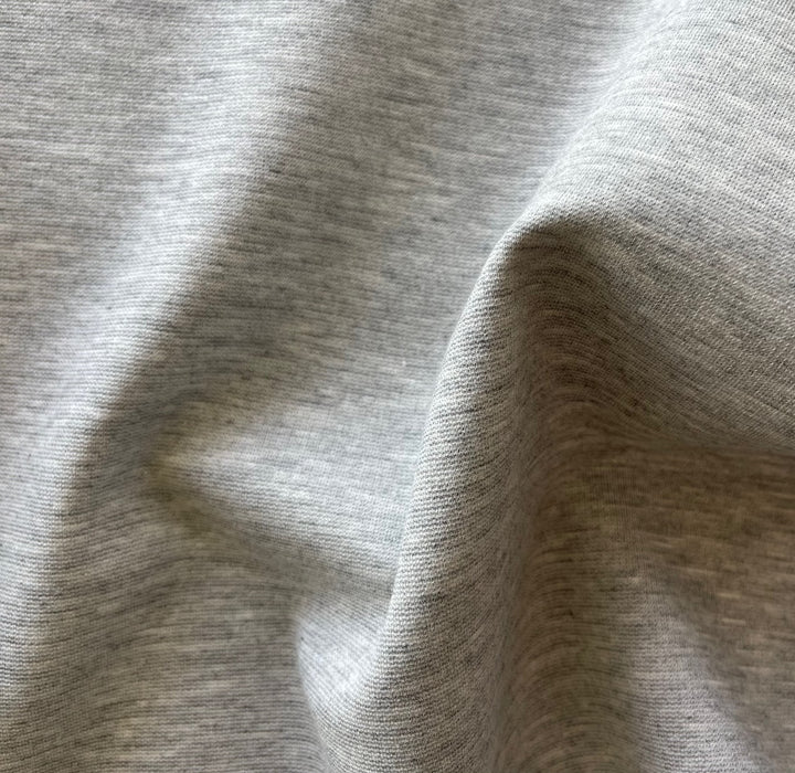 Mid-Weight Heathered Fog Rayon Viscose Blend Ponte Double-Knit