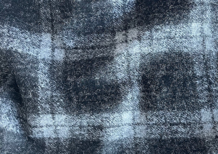 Lighter-Weight Fog & Smoke Plaid Wool Blend Knit (Made in Italy)