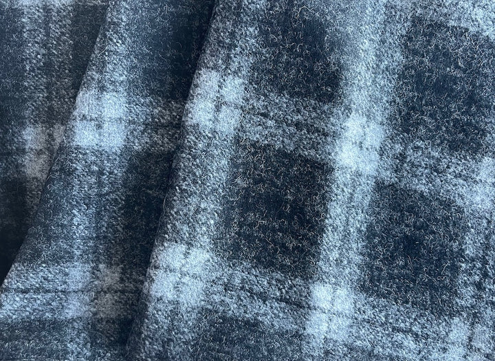 Lighter-Weight Fog & Smoke Plaid Wool Blend Knit (Made in Italy)
