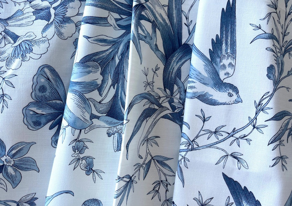 Swooping Swallows Cotton Canvas Toile (Made in India)
