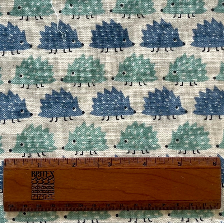 Aqua & Cornflower Hedgehogs Quilting Cotton (Made in Japan)