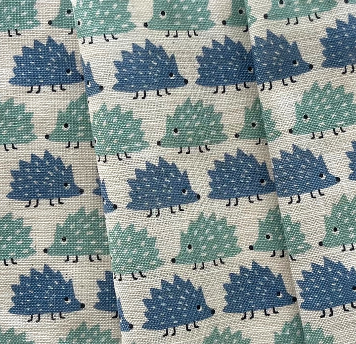 Aqua & Cornflower Hedgehogs Quilting Cotton (Made in Japan)