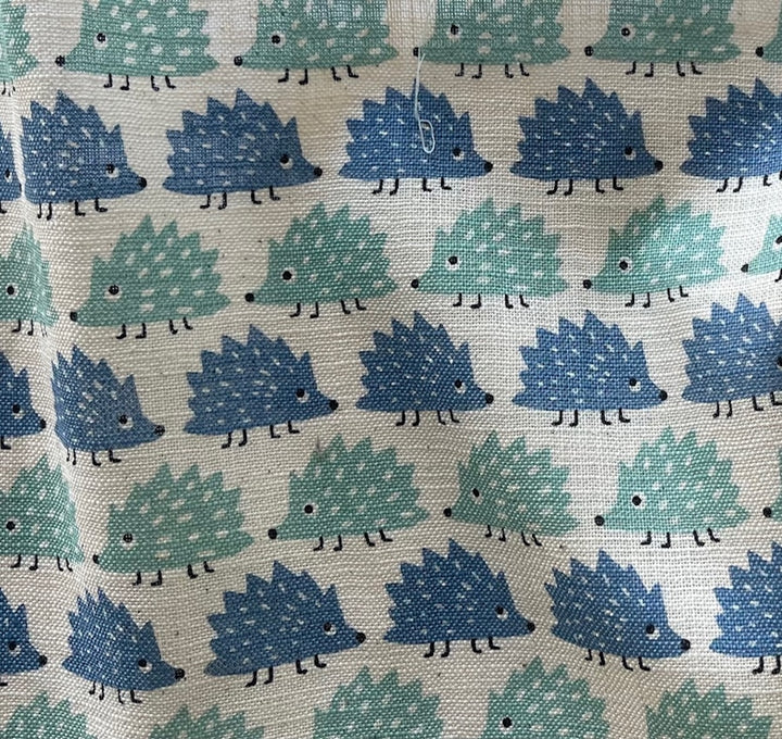 Aqua & Cornflower Hedgehogs Quilting Cotton (Made in Japan)