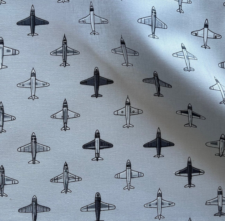 Flying Together Fog Grey Quilting Cotton (Made in Japan)