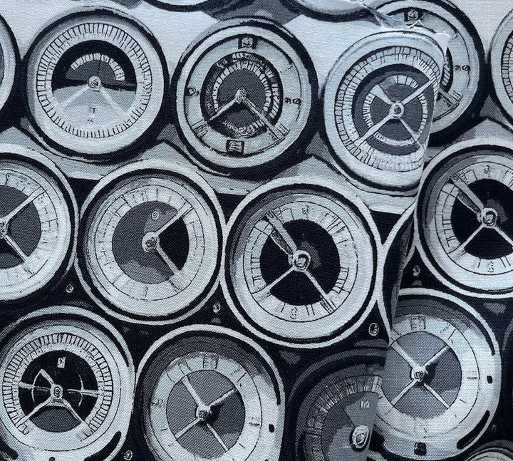 Gauge The Situation Grey Quilting Cotton (Made in Japan)