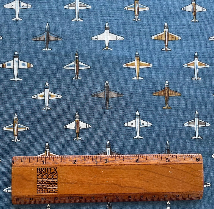 Flying Together Slate Blue Quilting Cotton (Made in Japan)