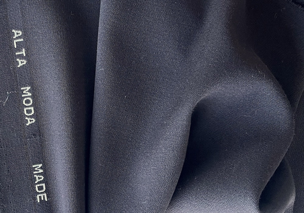 Armani Midnight Mahogany Selvedged Stretch Wool Suiting (Made in