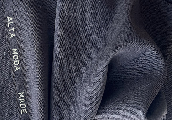 Armani Midnight Mahogany Selvedged Stretch Wool Suiting  (Made in Italy)