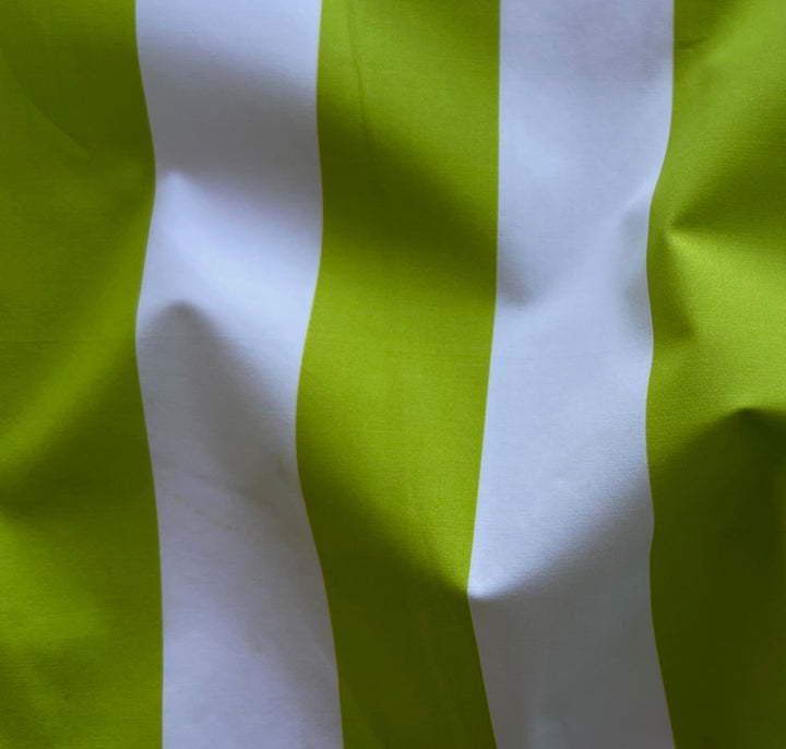 Key Lime & White Cabana Stripe Crisp Cotton Poplin (Made in Italy)