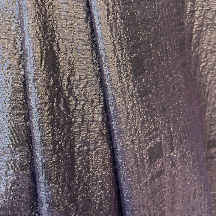 Elegant Lighter-Weight Metallic Raisin Bubbled Silk Blend Brocade (Made in Italy)