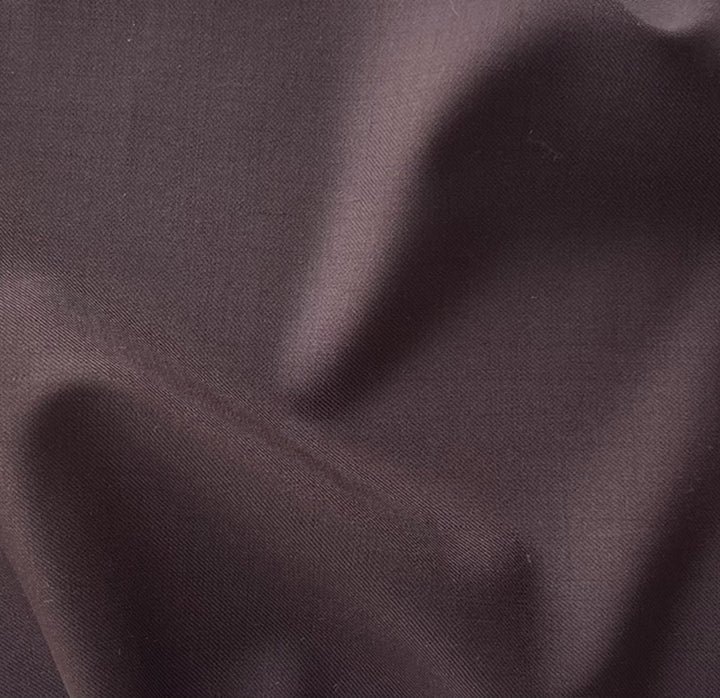 Lighter-Weight Raisin Virgin Wool Stretch Twill Gabardine (Made in Italy)