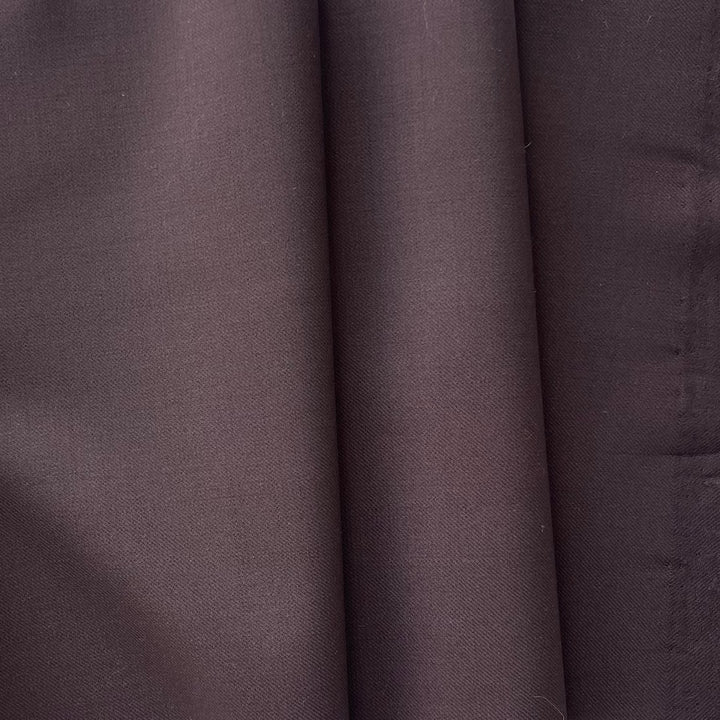 Lighter-Weight Raisin Virgin Wool Stretch Twill Gabardine (Made in Italy)
