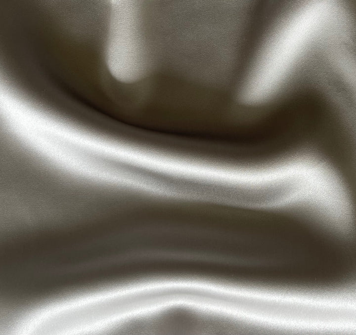 Lustrous Fog Grey Silk Satin Charmeuse