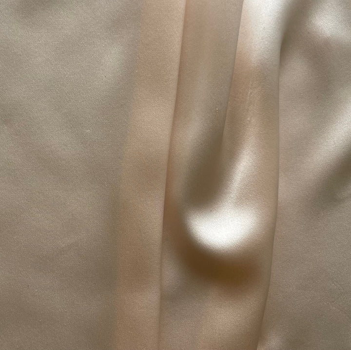 Pale Champagne Bellini Silk Satin Charmeuse