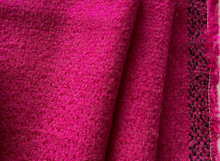 Mid-Weight Fabulous Fuchsia Froth Wool Blend Bouclé (Made in Spain)