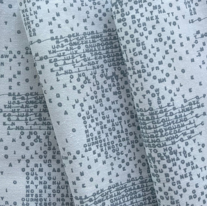 Still More Paper Grey Letters Quilting Cotton  (Made in Japan)