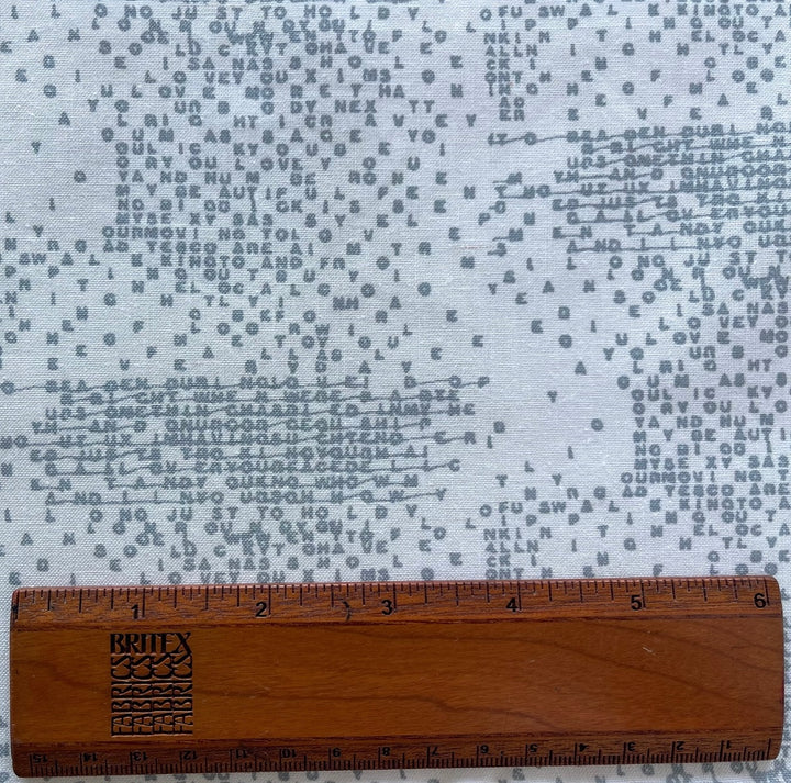 Still More Paper Grey Letters Quilting Cotton  (Made in Japan)
