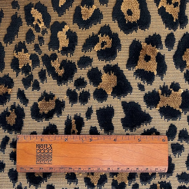 Upholstery Weight Elegant Leopard Velvet on Faille (Made in Belgium)