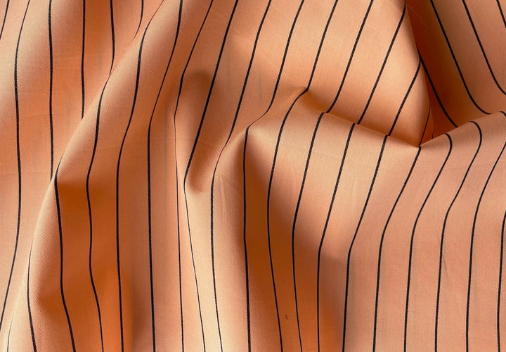 Etro Creamsicle Striped Heavier Cotton Twill Shirting (Made in Italy)