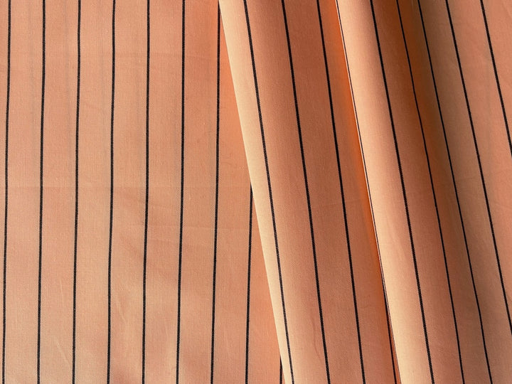 Etro Creamsicle Striped Heavier Cotton Twill Shirting (Made in Italy)