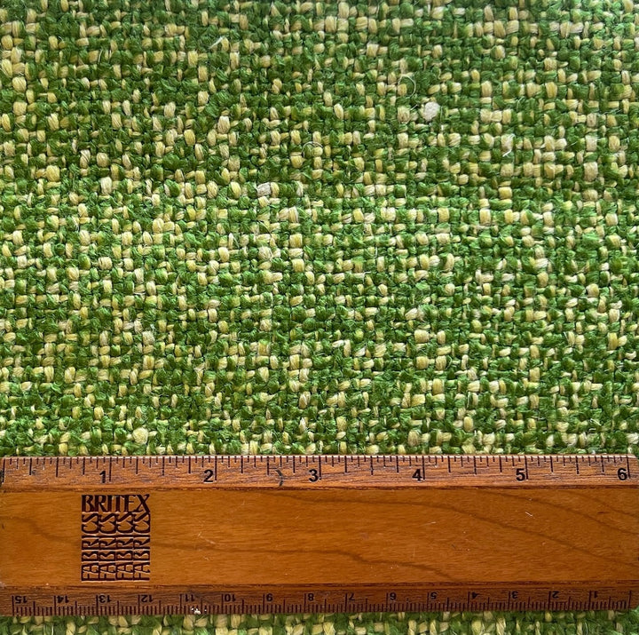 Chic Rustic Grass Green & Cream Polyester Blend Tweed (Made in Italy)