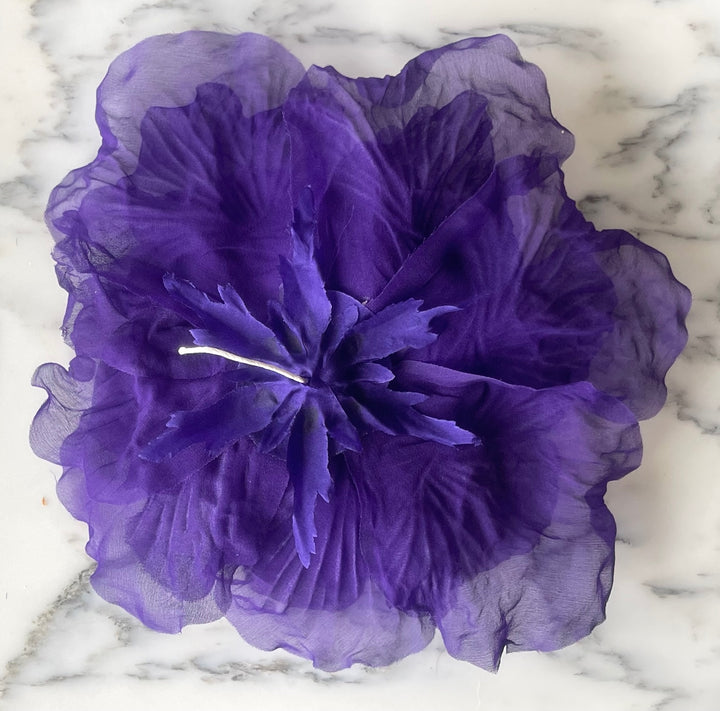 Royal Purple Bella Donna Rose Silk Organza Flower (Made in USA)