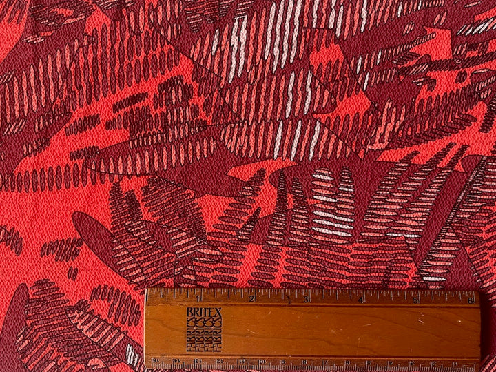 Crimson Ferns Crinkled Stretch Polyester (Made in Italy)