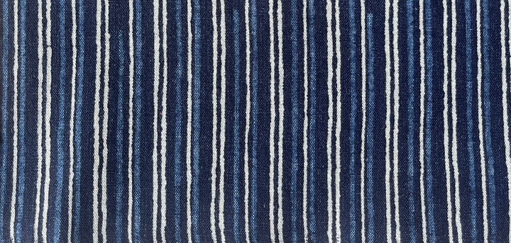 Aizu Stripes Traditional Tsutsugaki Indigo Cotton (Made in Japan)